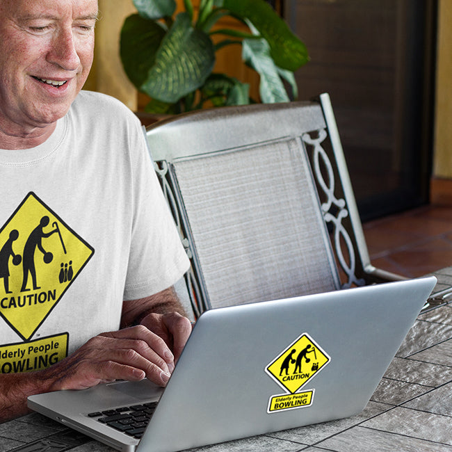 CAUTION: Elderly People BOWLING Sticker