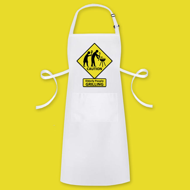 CAUTION: Elderly People GRILLING - Apron