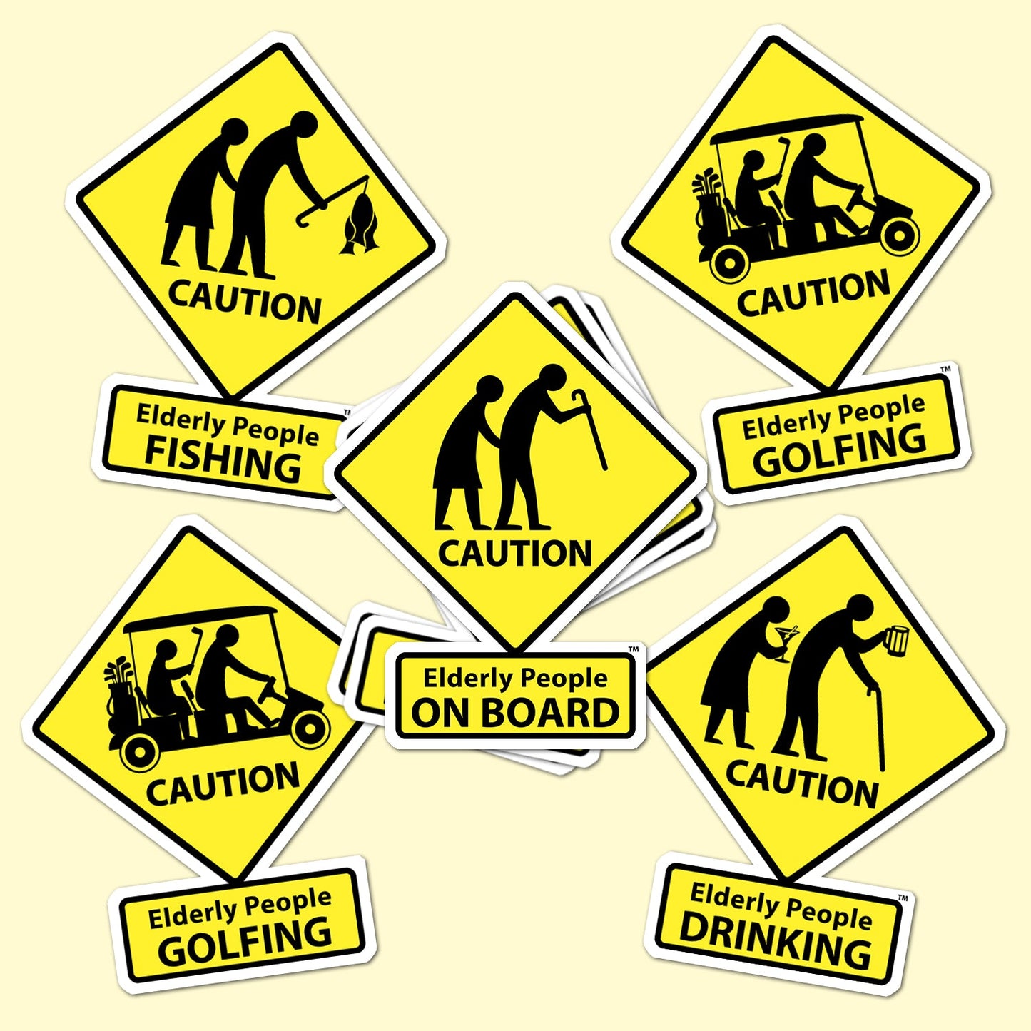 CAUTION: Elderly People COOKING Stickers