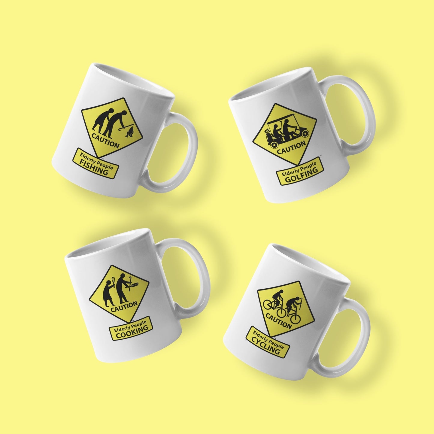 CAUTION: Elderly People ROLLING Coffee Mug