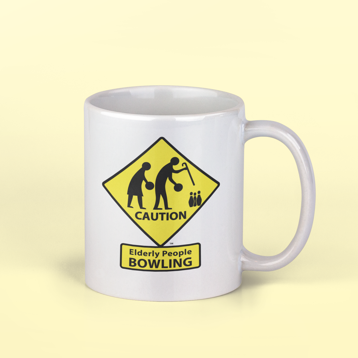 CAUTION: Elderly People BOWLING Coffee Mug