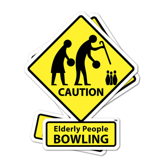 CAUTION: Elderly People BOWLING Sticker
