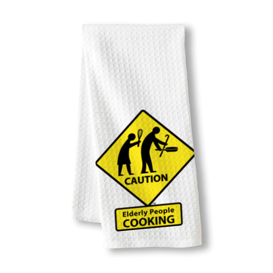 CAUTION: Elderly People COOKING Waffle Towel