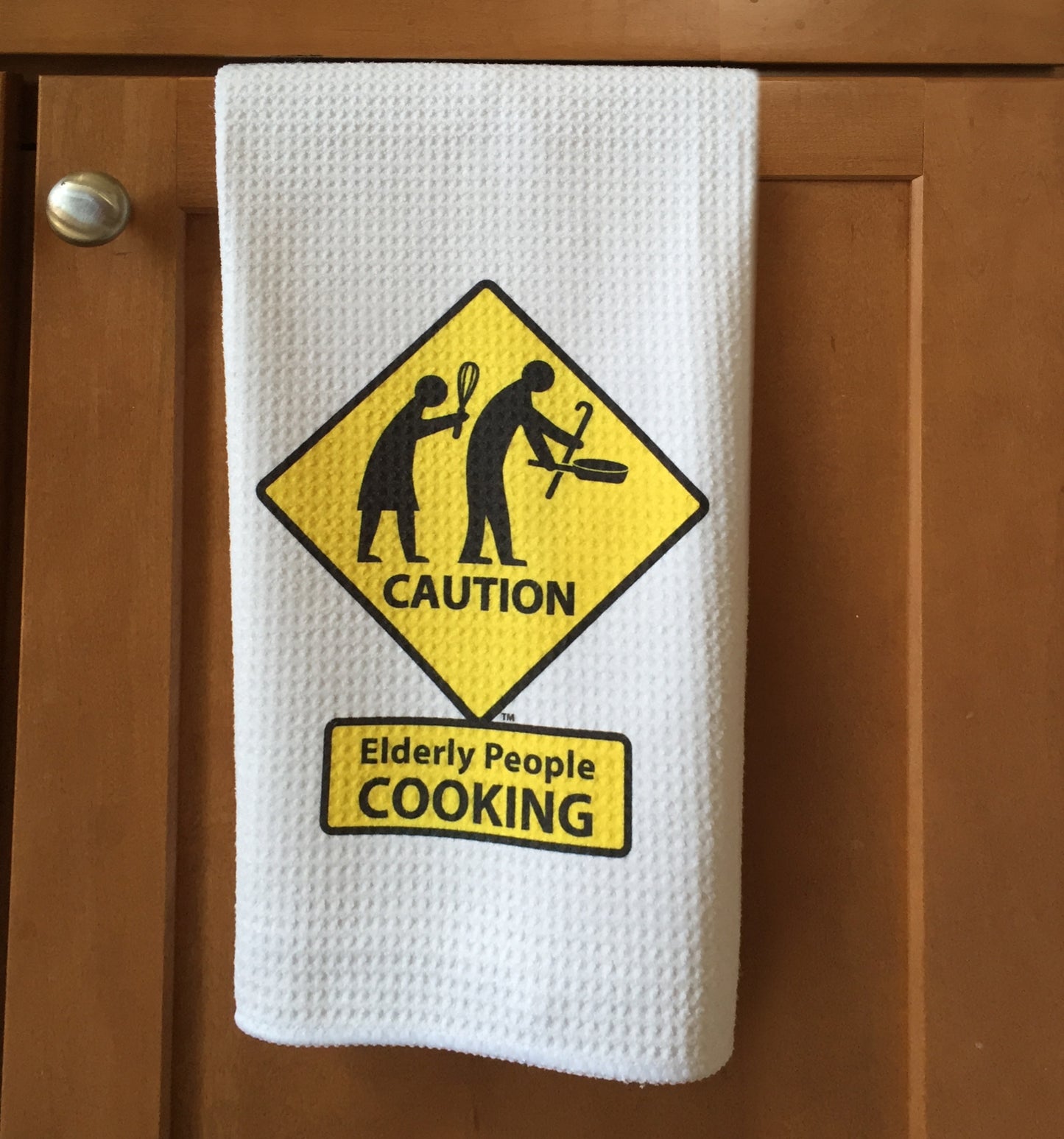 CAUTION: Elderly People COOKING Waffle Towel