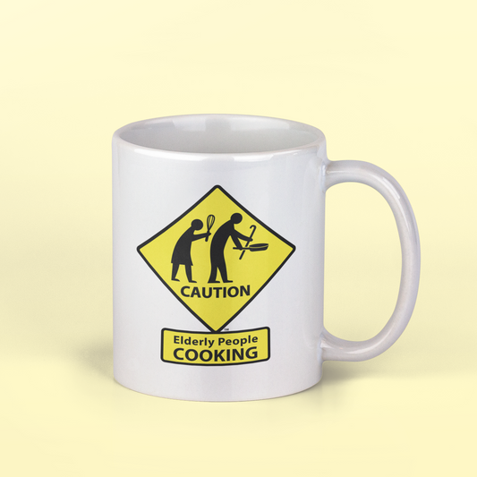 CAUTION: Elderly People COOKING Coffee Mug