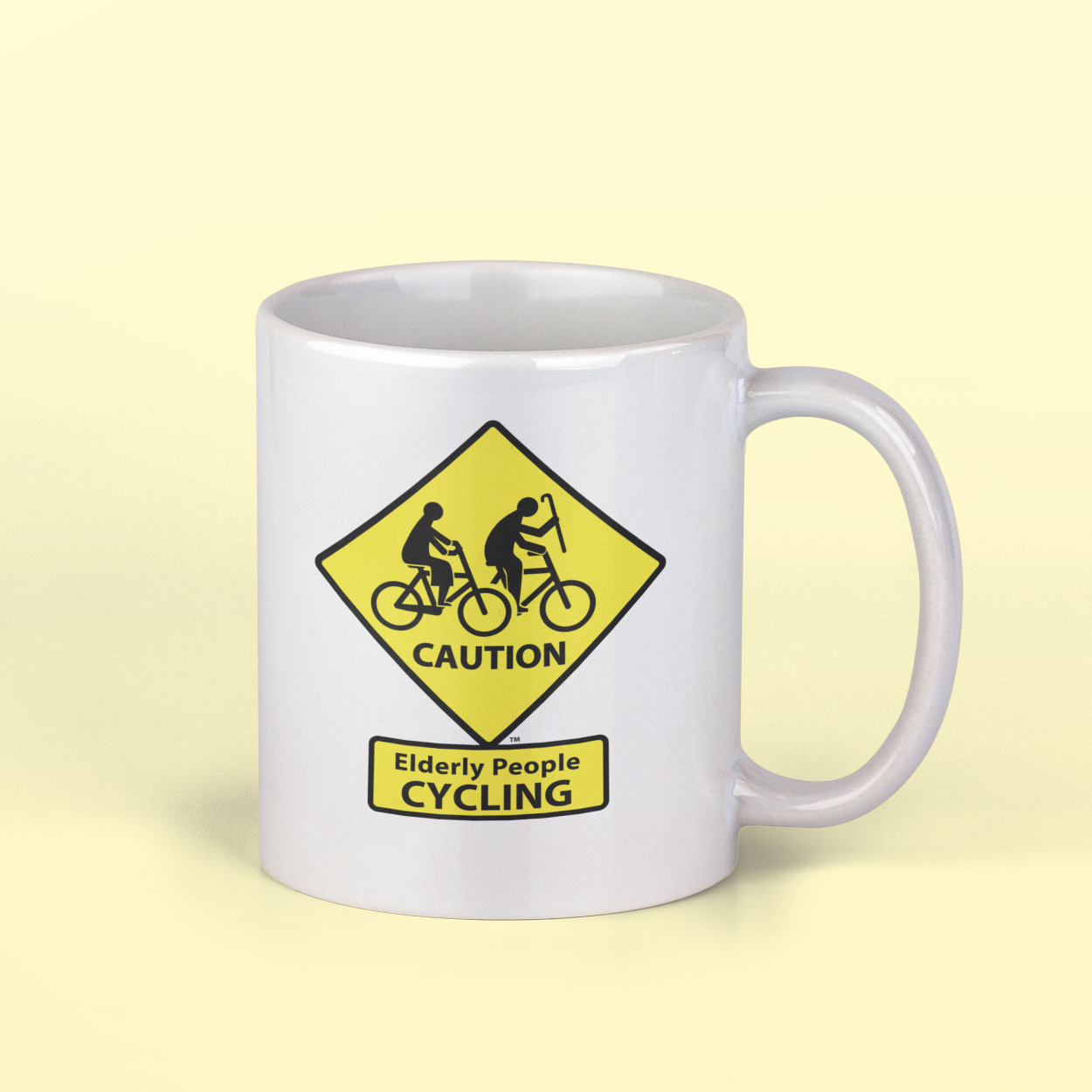 CAUTION: Elderly People CYCLING Coffee Mugs