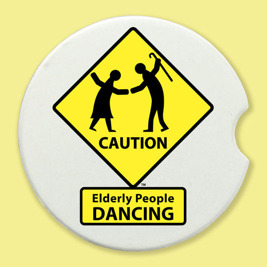 CAUTION: Elderly People DANCING Car Coasters