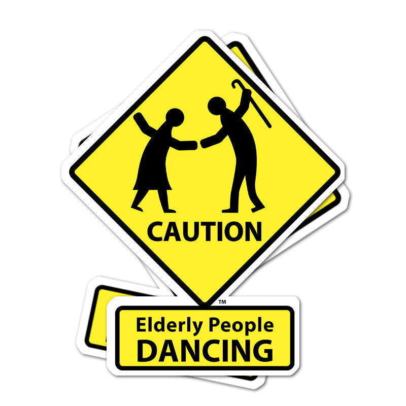 CAUTION: Elderly People DANCING Stickers
