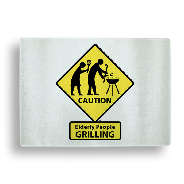 CAUTION: Elderly People GRILLING Cutting Board