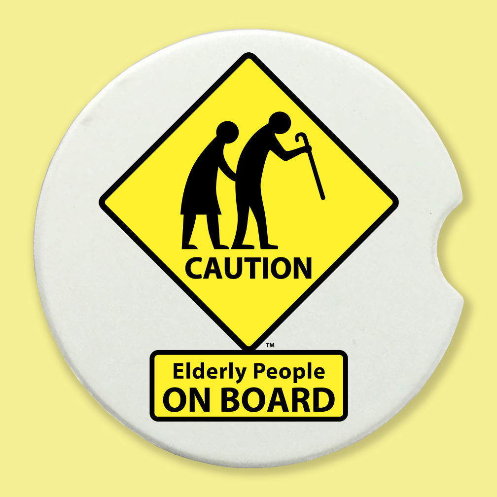 CAUTION: Elderly People ON BOARD Car Coasters