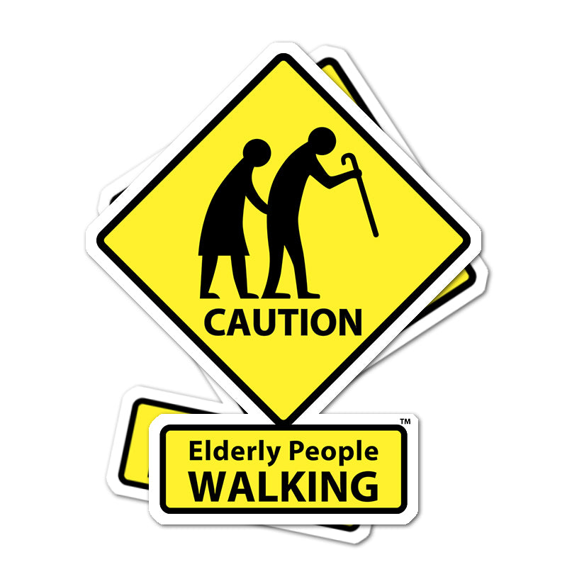 CAUTION: Elderly People WALKING Stickers – Caution-ElderlyPeople