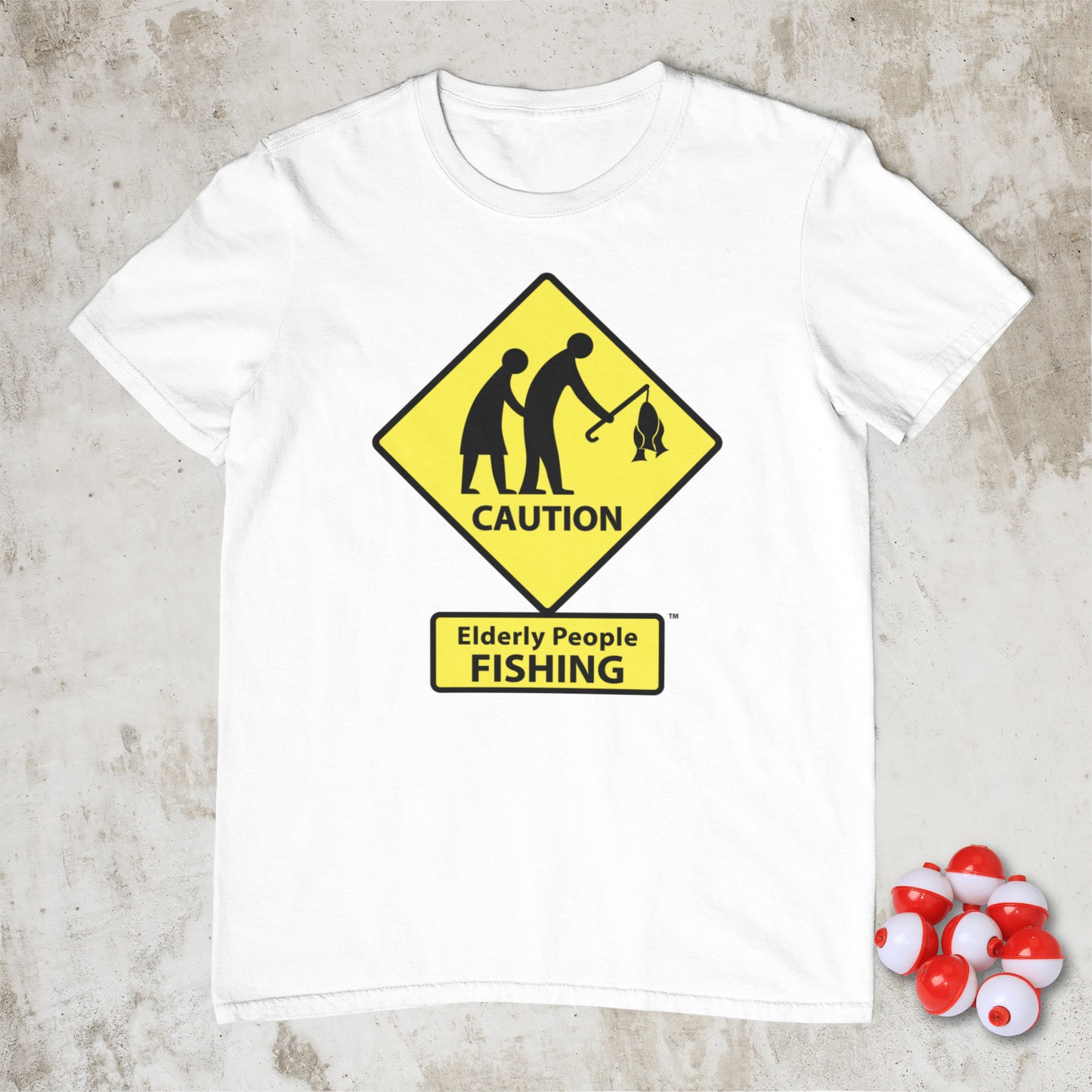 Caution: Elderly People FISHING T-shirt