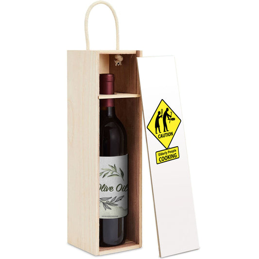 CAUTION: Elderly People COOKING - Wooden Gift Box